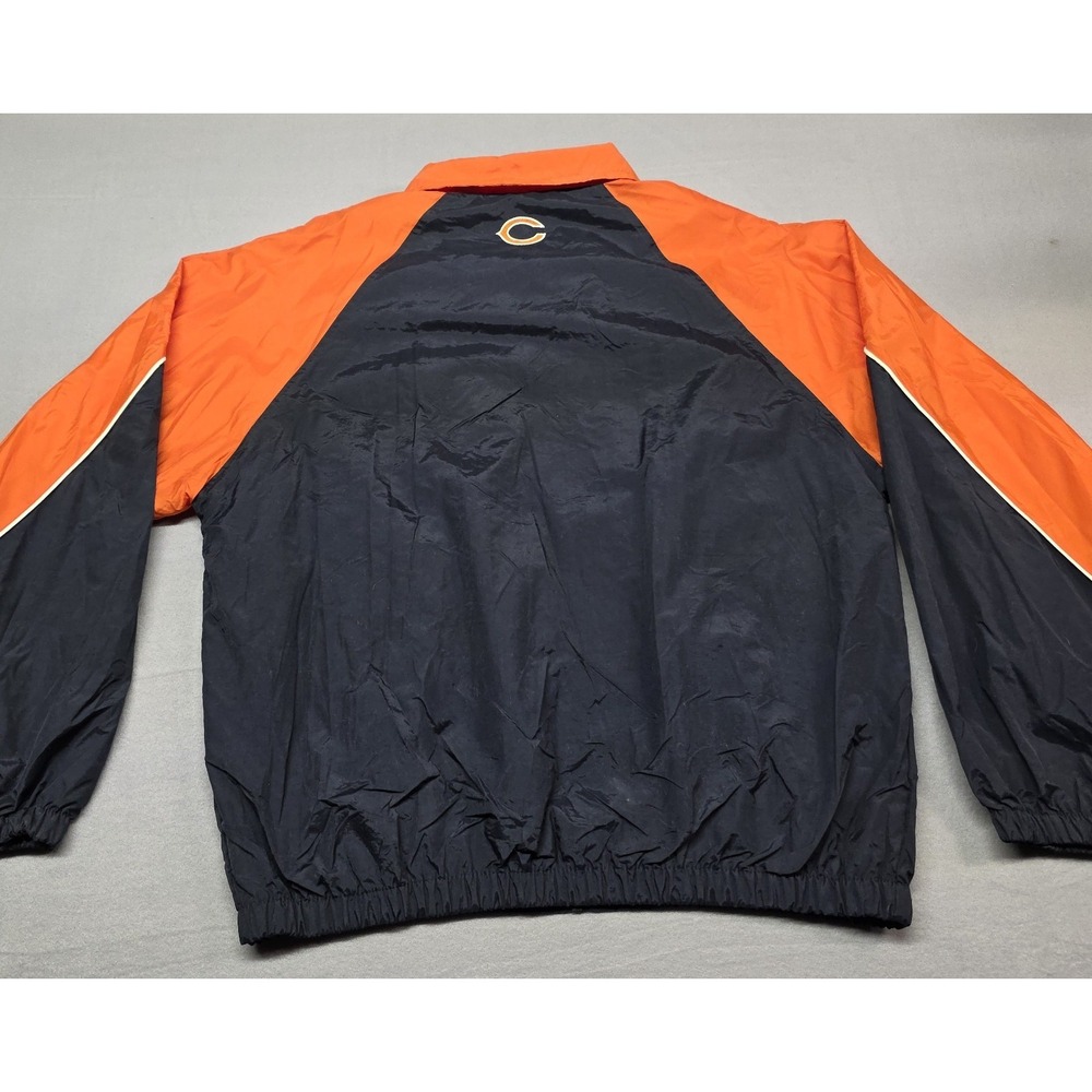 Vintage Logo Athletic Chicago Bears NFL Windbreaker Jacket Navy Orange Mens L NW - Picture 11 of 13